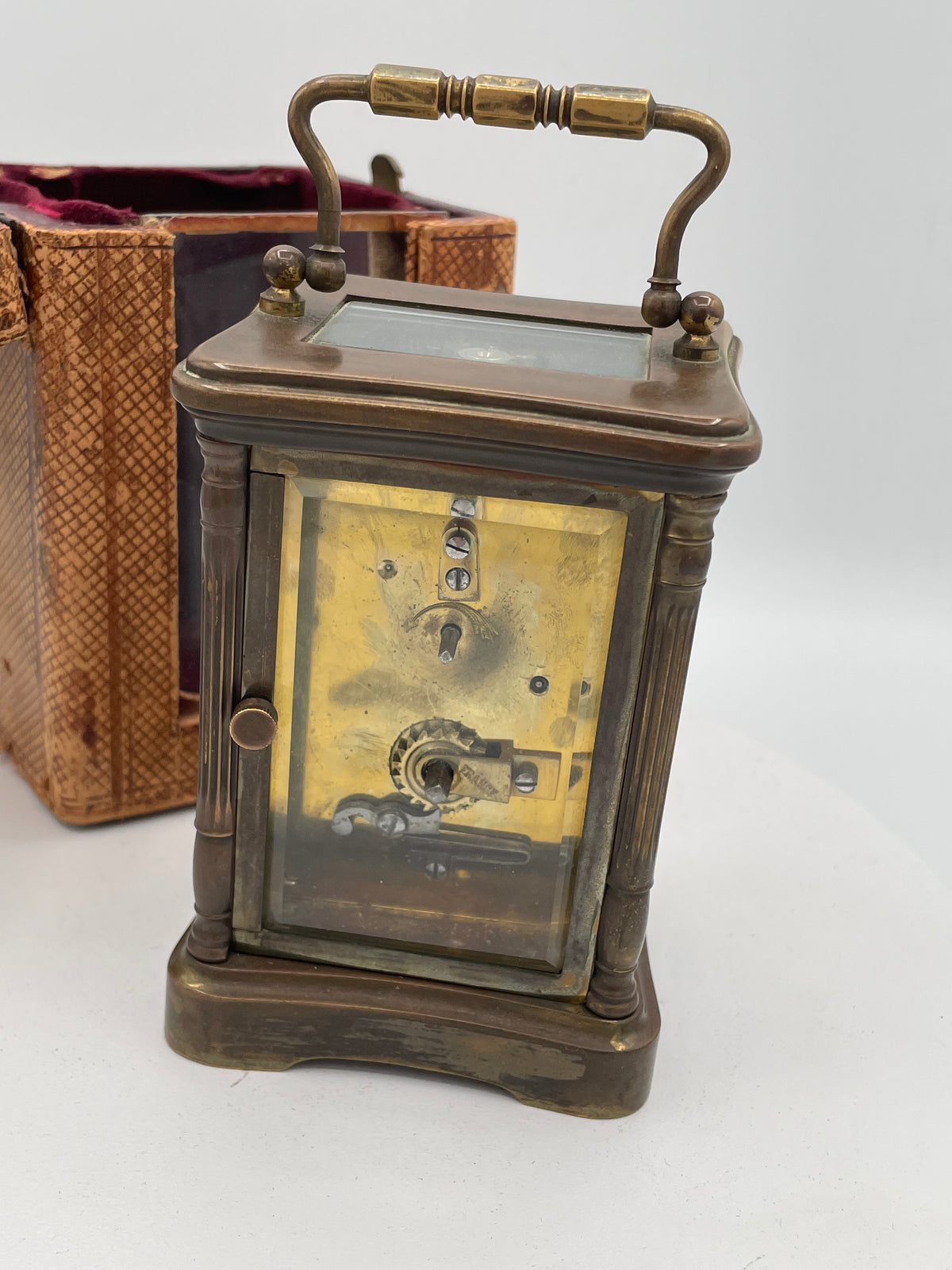 Antique Mappin & Webb Brass Carriage Clock with Original Travel Case and French Movement – Late 19th / Early 20th Century