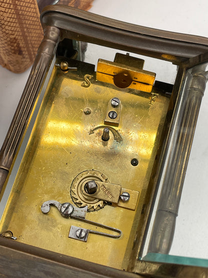Antique Mappin & Webb Brass Carriage Clock with Original Travel Case and French Movement – Late 19th / Early 20th Century