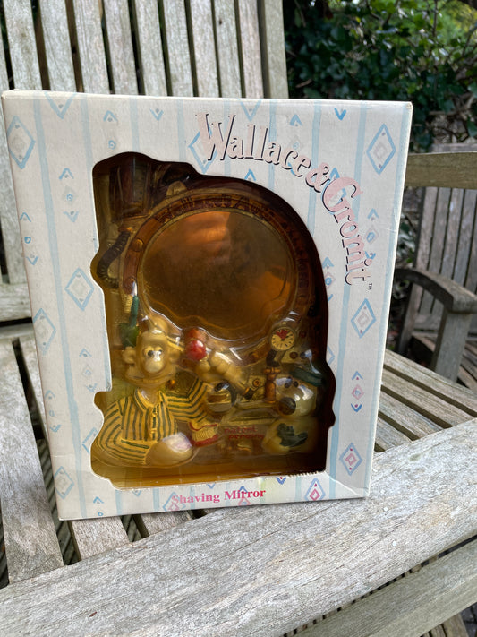 Original early Wallace and Gromit shaving mirror in sealed original box approx 19cm tall