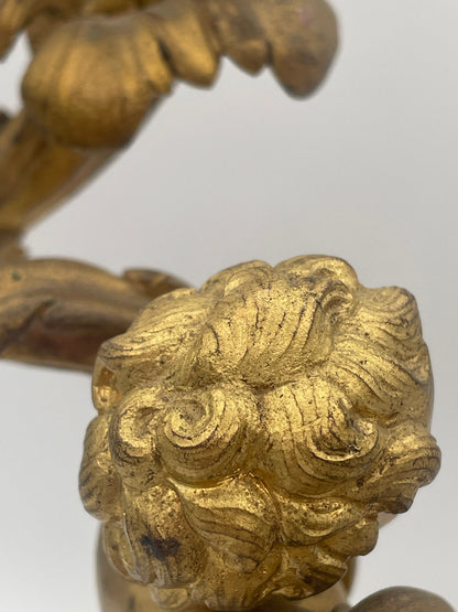 Vintage French Rococo Style Cherub Candelabra – 26cm Twin-Light Gilt Metal Table Centerpiece