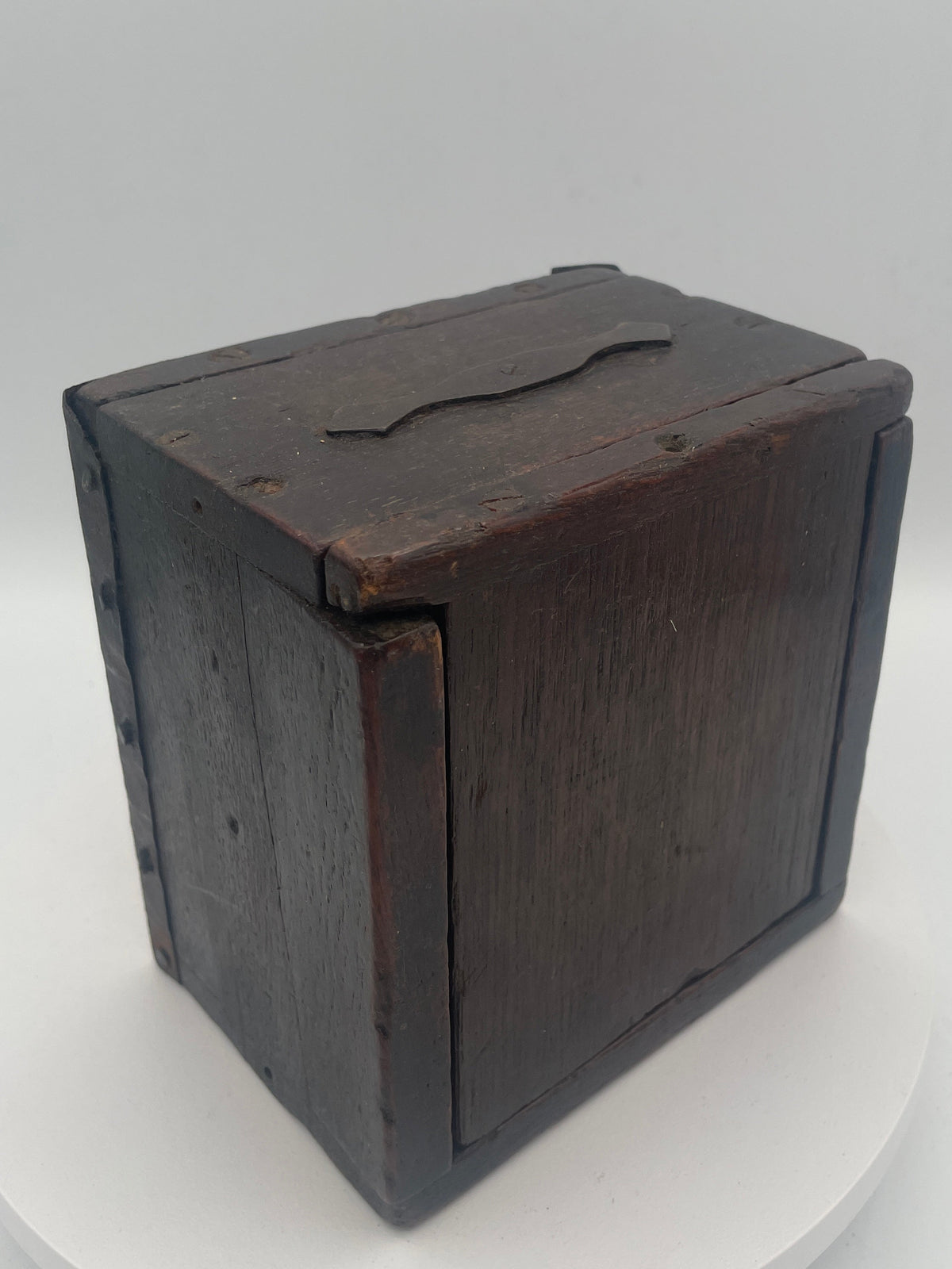 Vintage Homemade Folk Art Pocket Watch Stand and Travel Case – 1920s/1930s Wooden Mantel Display