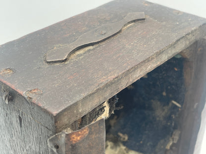 Vintage Homemade Folk Art Pocket Watch Stand and Travel Case – 1920s/1930s Wooden Mantel Display