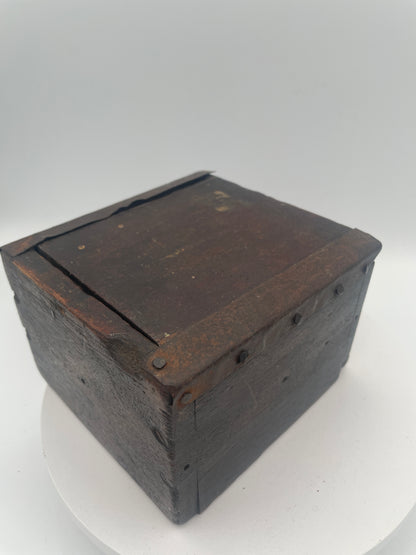 Vintage Homemade Folk Art Pocket Watch Stand and Travel Case – 1920s/1930s Wooden Mantel Display