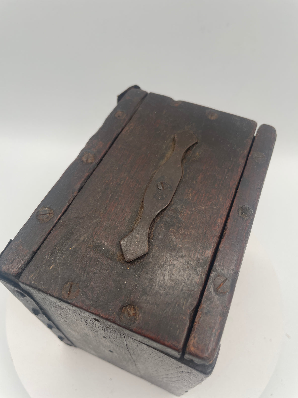 Vintage Homemade Folk Art Pocket Watch Stand and Travel Case – 1920s/1930s Wooden Mantel Display
