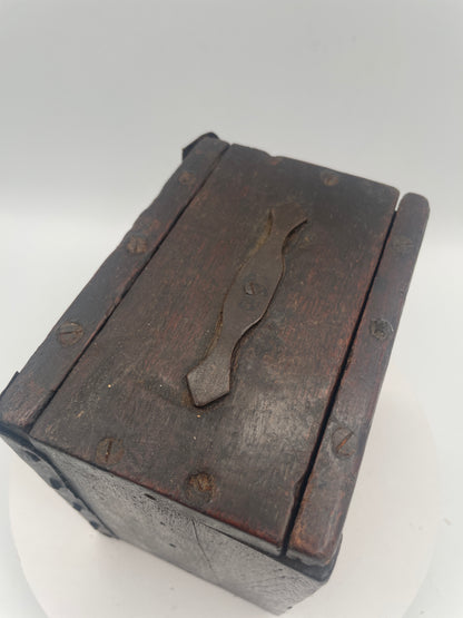 Vintage Homemade Folk Art Pocket Watch Stand and Travel Case – 1920s/1930s Wooden Mantel Display