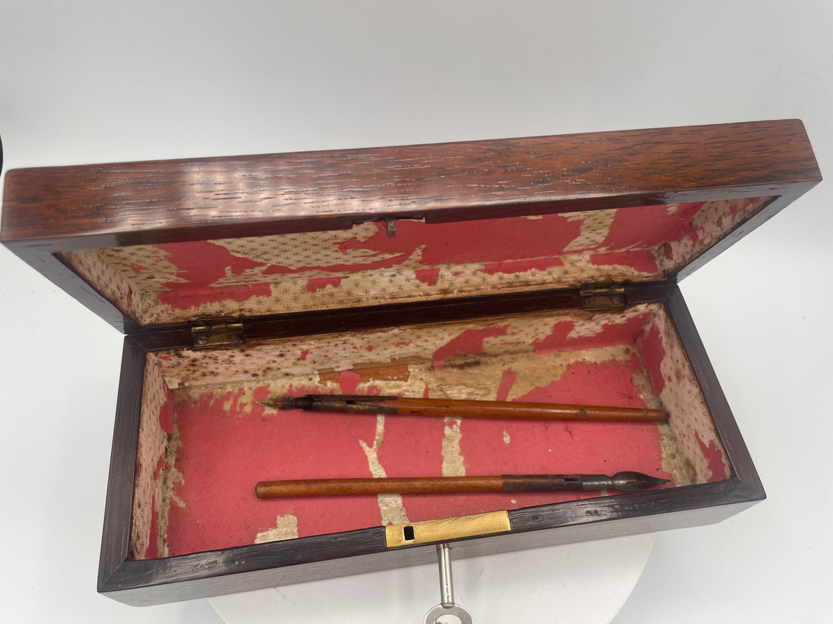 Antique Victorian Tunbridge Ware Mosaic Inlaid Box / Glove Box – 23.5cm Cube Mosaic & Cubes c1870