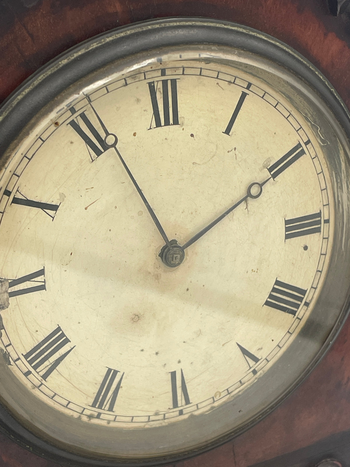 Early Victorian Carved Mahogany Architectural Mantel Clock Case – 29cm Tall with Converted Pocket Watch Movement