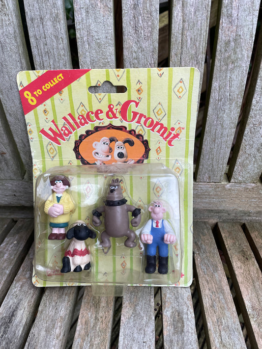 Original new old stock Wallace and Gromit four figurine set in original unopened packaging