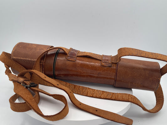 Antique Aitchison London "The Target" Brass & Leather Field Telescope – No. 5892 with Original Case
