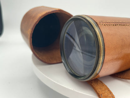 Antique Aitchison London "The Target" Brass & Leather Field Telescope – No. 5892 with Original Case