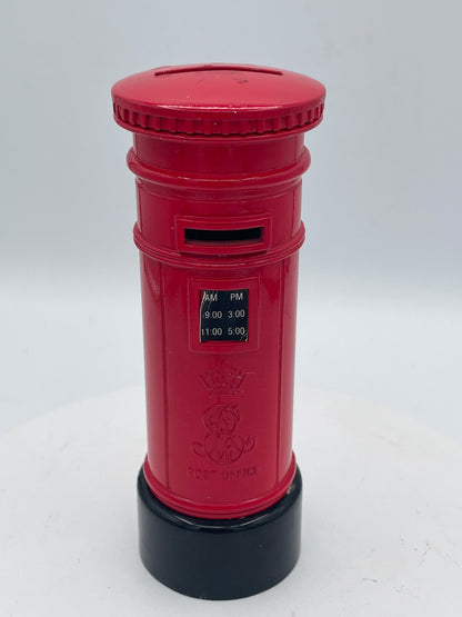 Vintage Cast Metal British Post Box Money Box / Piggy Bank – 15cm Royal Mail Pillar Box