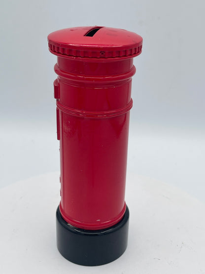 Vintage Cast Metal British Post Box Money Box / Piggy Bank – 15cm Royal Mail Pillar Box