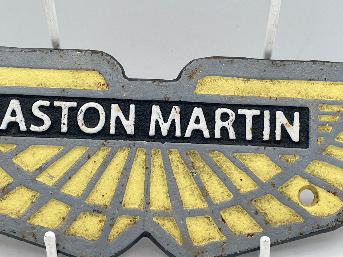 Vintage Cast Iron Aston Martin Winged Garage Sign / Wall Plaque – 33cm Wide