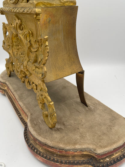 Antique French Ormolu & Gilt Bronze Figural Mantel Clock – 45cm Tall Pastoral Couple with S. Marti Movement