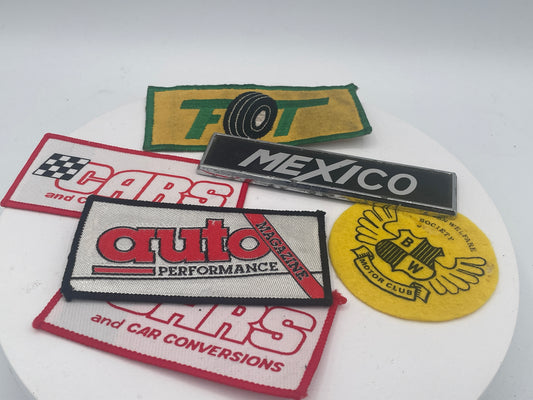 Vintage Ford Escort Mexico Car Boot Badge & Automotive Cloth Patch Collection