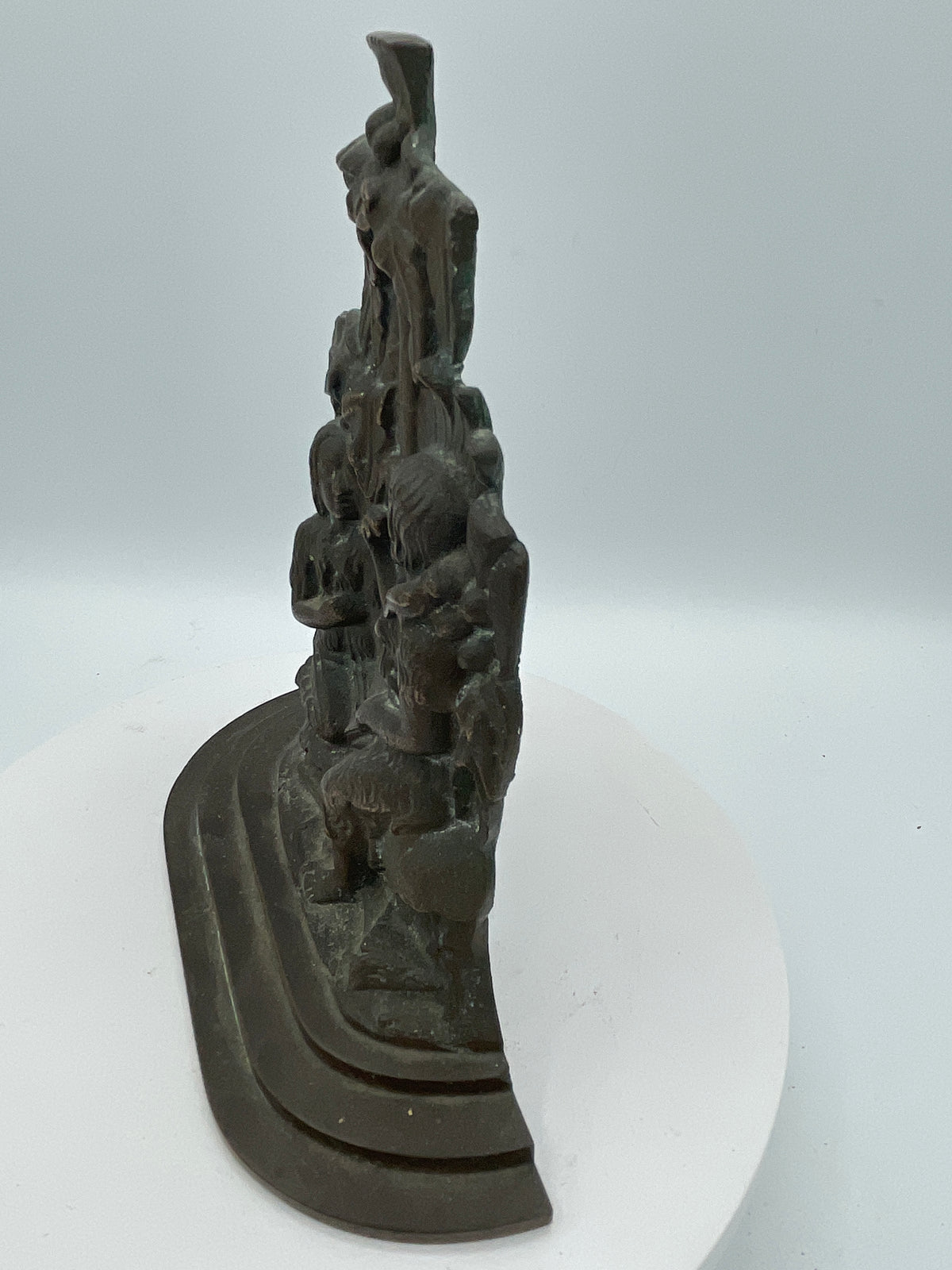 Antique Cast Iron "Dietz, Brother & Co." Robinson Crusoe & Friday Figural Bookend – 19cm Literary Motif Heavy Metal Book/Door Stop