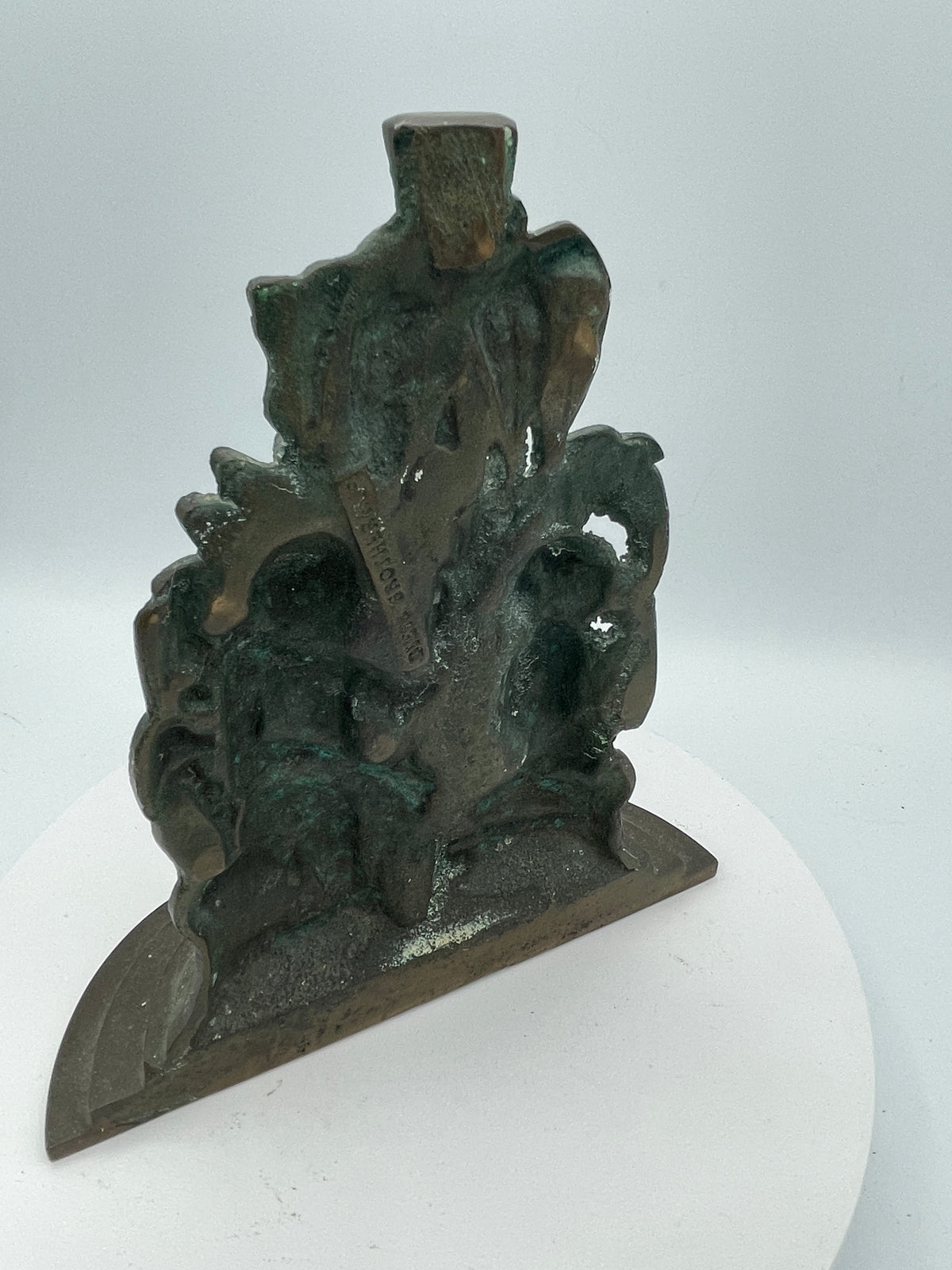Antique Cast Iron "Dietz, Brother & Co." Robinson Crusoe & Friday Figural Bookend – 19cm Literary Motif Heavy Metal Book/Door Stop