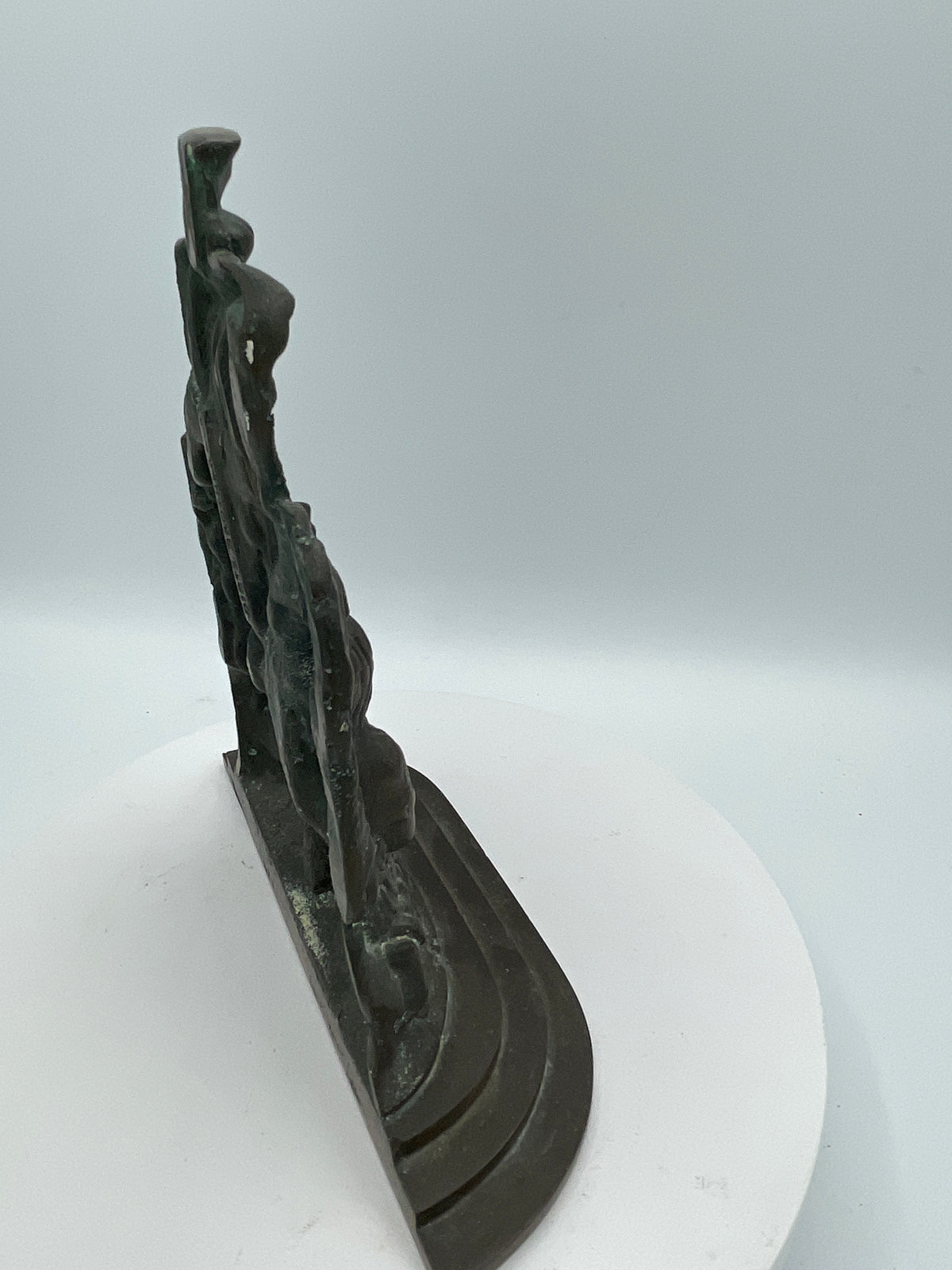 Antique Cast Iron "Dietz, Brother & Co." Robinson Crusoe & Friday Figural Bookend – 19cm Literary Motif Heavy Metal Book/Door Stop