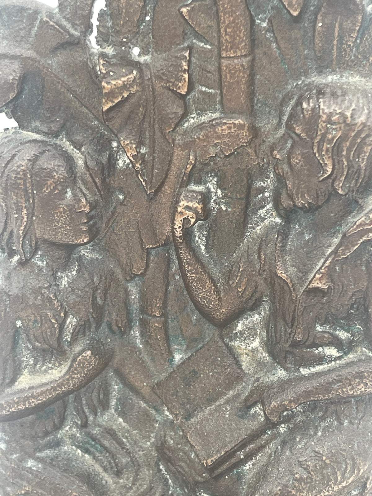 Antique Cast Iron "Dietz, Brother & Co." Robinson Crusoe & Friday Figural Bookend – 19cm Literary Motif Heavy Metal Book/Door Stop