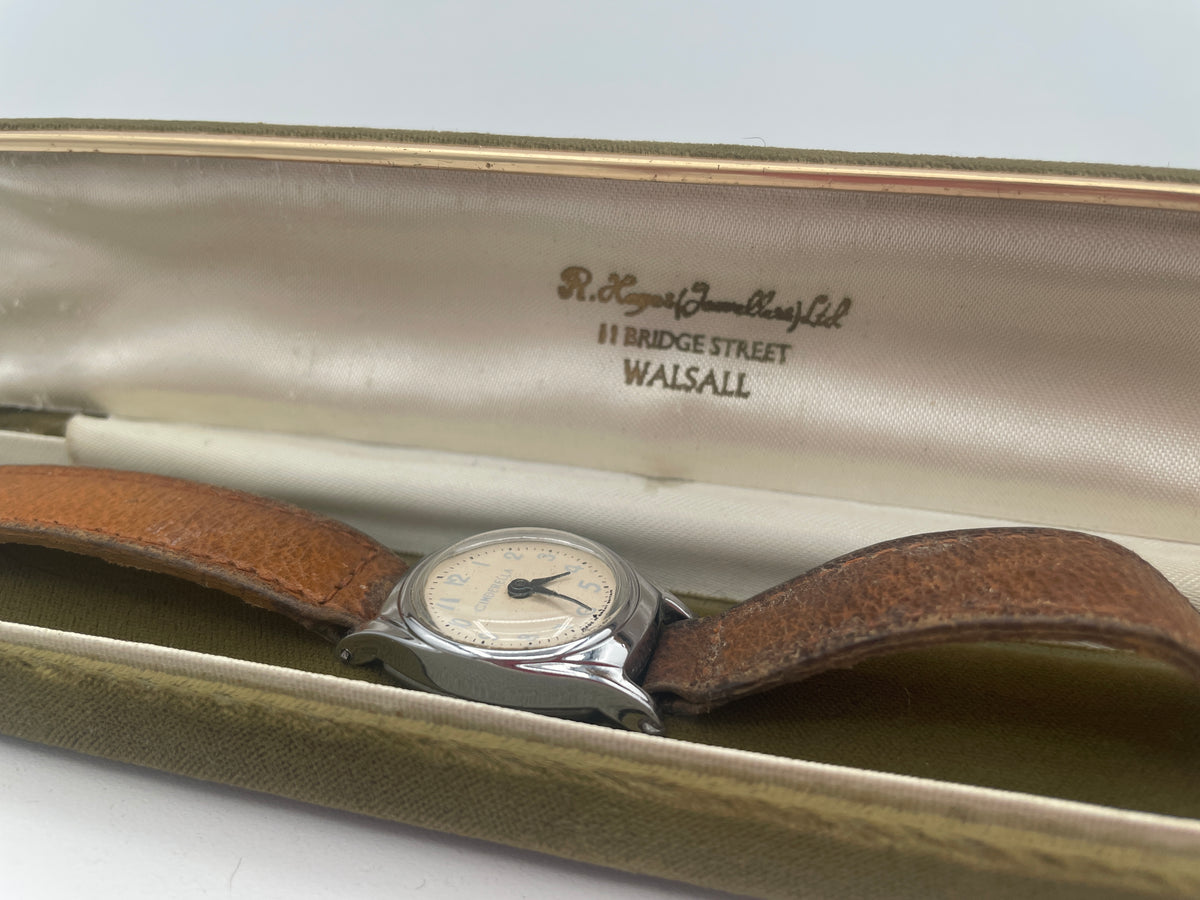 Vintage Timex Cinderella Ladies Mechanical Watch, Stainless Steel Back, Original Leather Strap (Made in Great Britain)