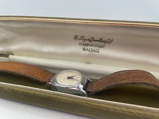 Vintage Timex Cinderella Ladies Mechanical Watch, Stainless Steel Back, Original Leather Strap (Made in Great Britain)