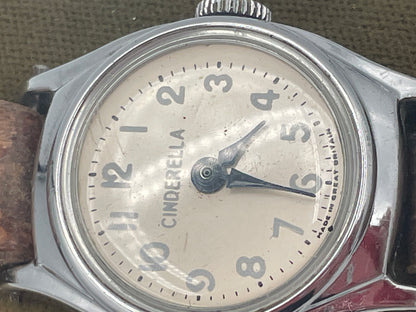 Vintage Timex Cinderella Ladies Mechanical Watch, Stainless Steel Back, Original Leather Strap (Made in Great Britain)