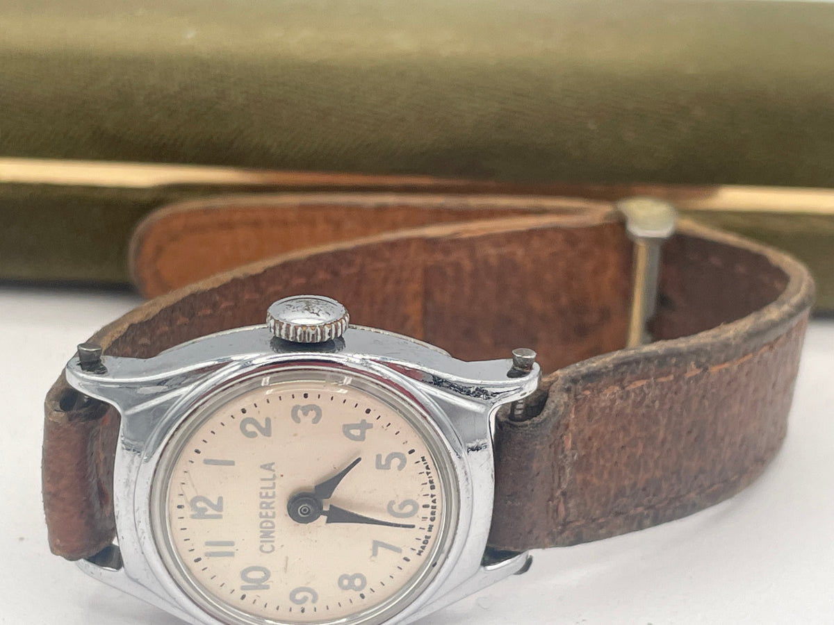 Vintage Timex Cinderella Ladies Mechanical Watch, Stainless Steel Back, Original Leather Strap (Made in Great Britain)