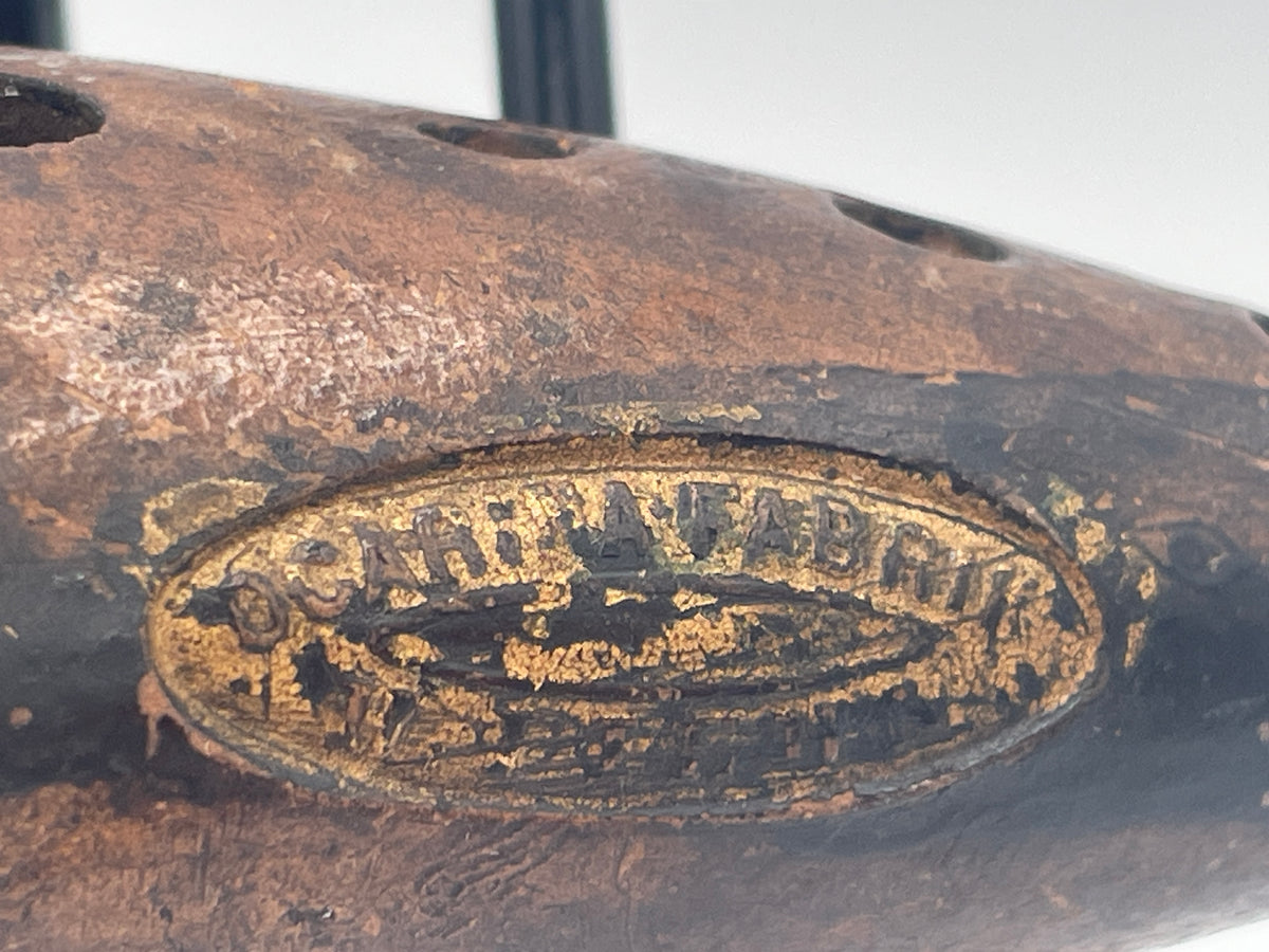 Vintage 1882 Erhard & Söhne "Ocarina Fabrik" Terracotta Musical Instrument, Key of F (Size 4), Gold-Stamped Medallion (Approx. 14cm)