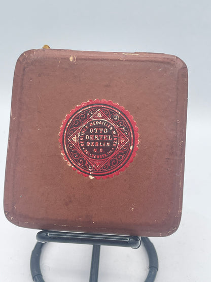 Antique 1835 C.I. Carstanjan Duisburg Commemorative Silvered Medal in Fitted Otto Oertel Box, 45mm