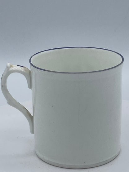 Antique World War I Allied Powers Hand-Painted Ceramic Mug, "Freedom and Justice" Flags Design (Approx. 7cm Tall)