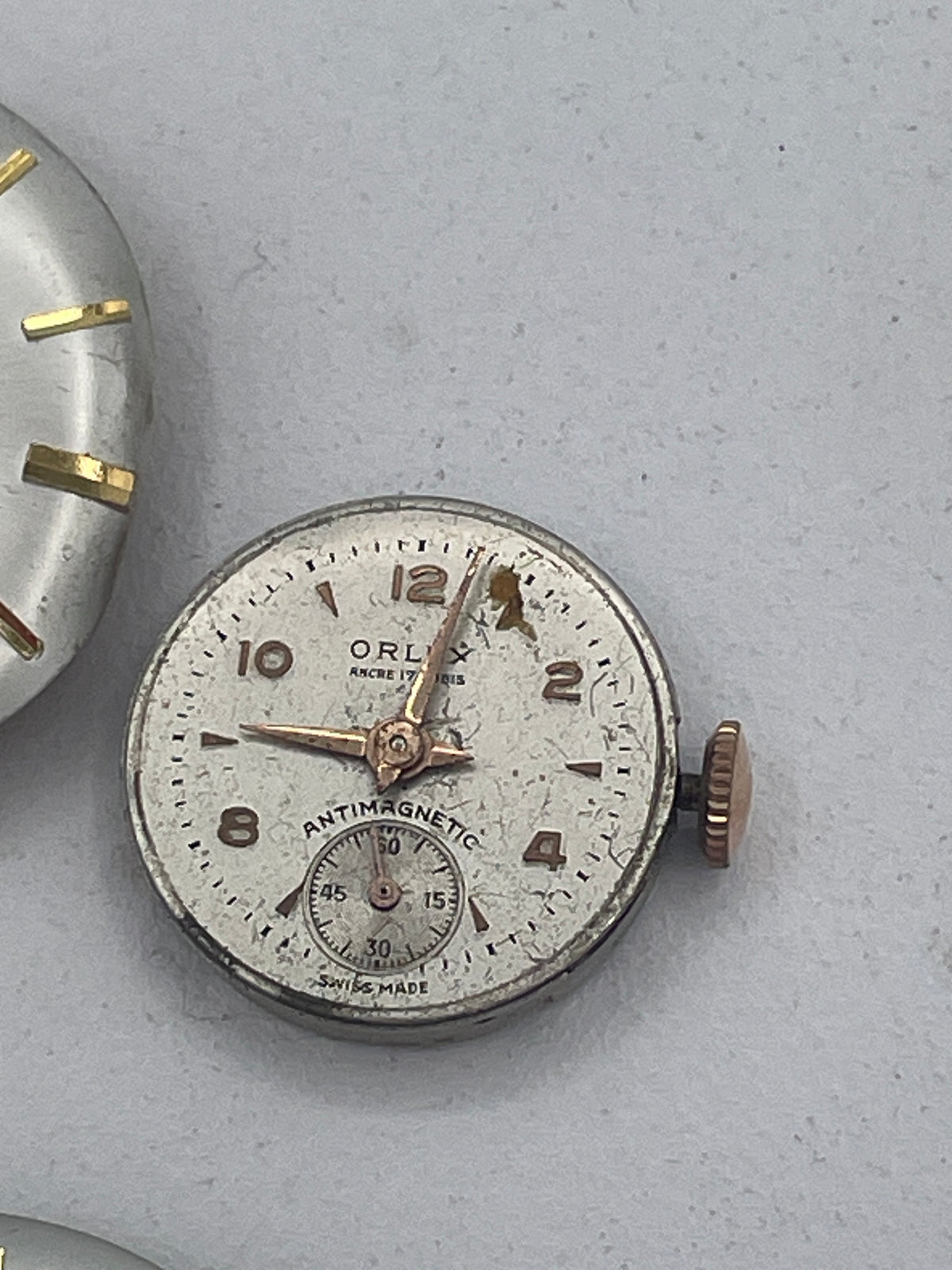 Vintage Mixed Lot of Swiss Watch Movements & Watch Heads: Accurist 21 Jewels, Garrard, J.B. Yabsley London & Oris Spare Parts