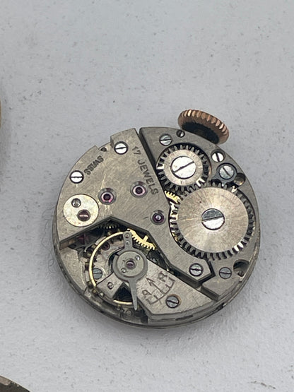 Vintage Mixed Lot of Swiss Watch Movements & Watch Heads: Accurist 21 Jewels, Garrard, J.B. Yabsley London & Oris Spare Parts
