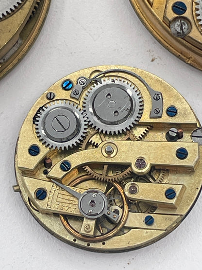 Vintage Mixed Lot of Pocket Watch Movements & Watch Heads: American Waltham Mass, Traveler & Henderson's Dundee Spare Parts
