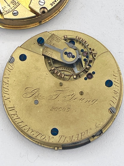 Vintage Mixed Lot of Pocket Watch Movements: J.W. Benson London, G. & T. Young New Zealand & Jay's Essex Road Spare Parts