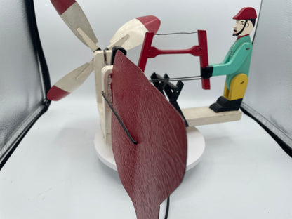 Vintage American Wooden Whirligig | Kinetic Woodcutter Garden Wind Toy