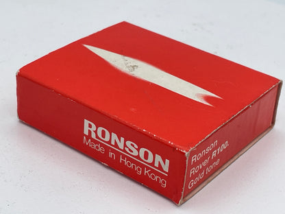 Vintage Boxed Ronson Rover R100 Gold-Tone Pocket Lighter | New Old Stock