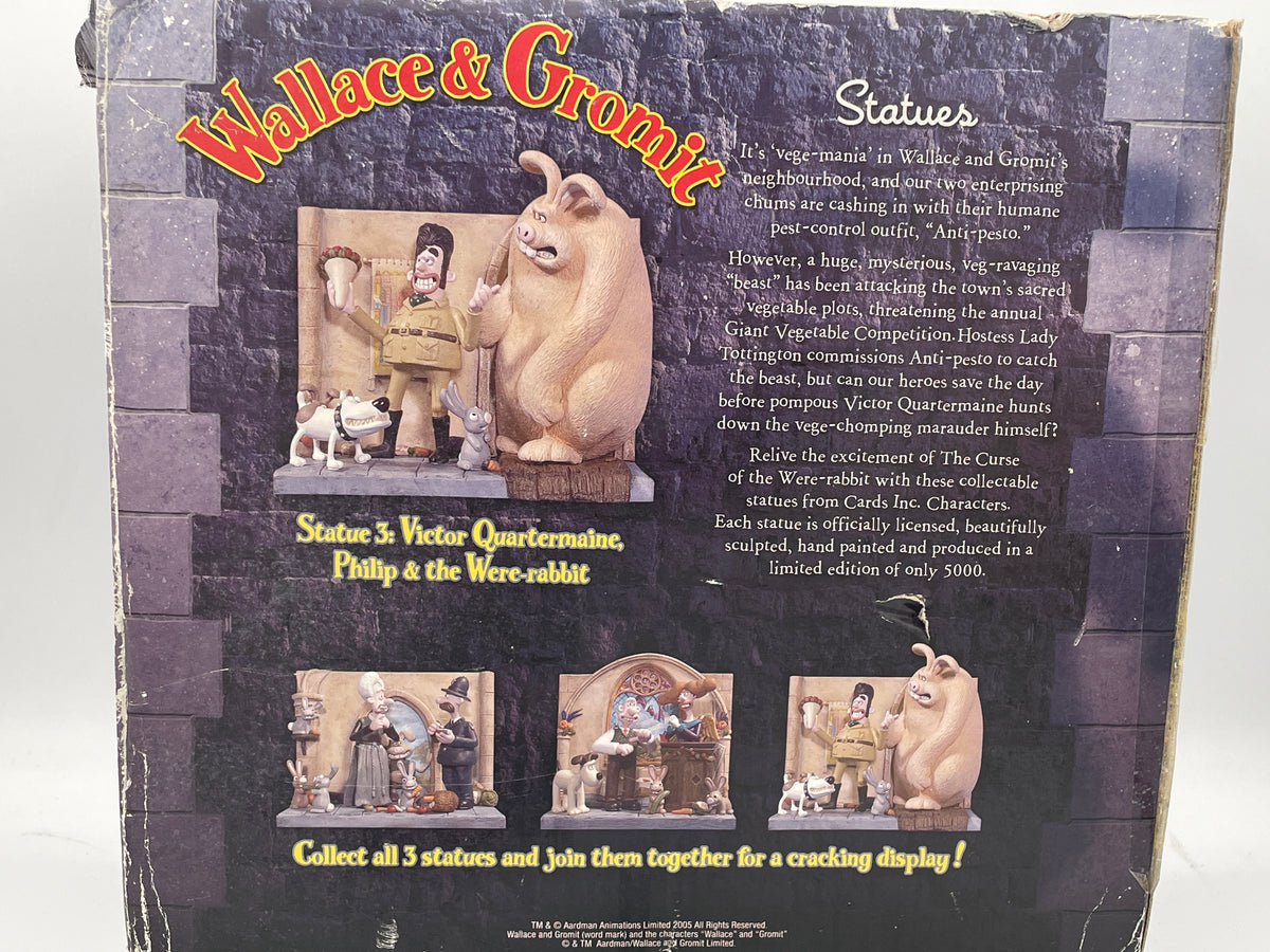 Wallace & Gromit The Curse of the Were-Rabbit Statue 3 | Victor Quartermaine, Philip & The Were-Rabbit Boxed Figure