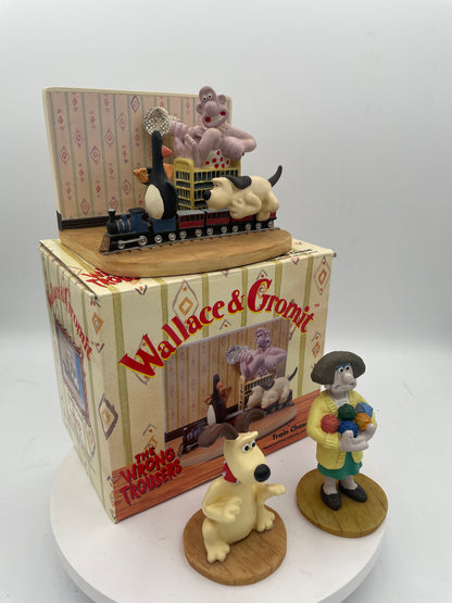 Wallace & Gromit The Wrong Trousers Train Chase Boxed Scene & Figures x3 Set