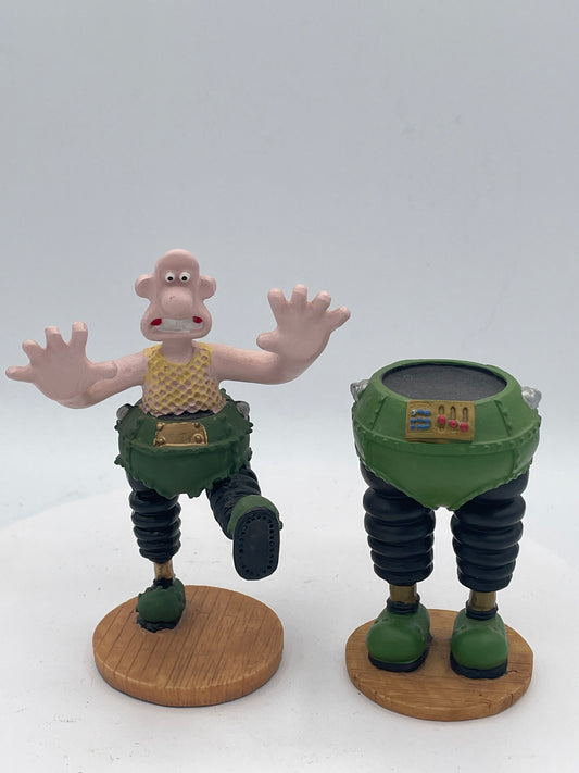 Wallace & Gromit The Wrong Trousers Figurine Set x2 | Wallace & Mechanical Trousers Collectible