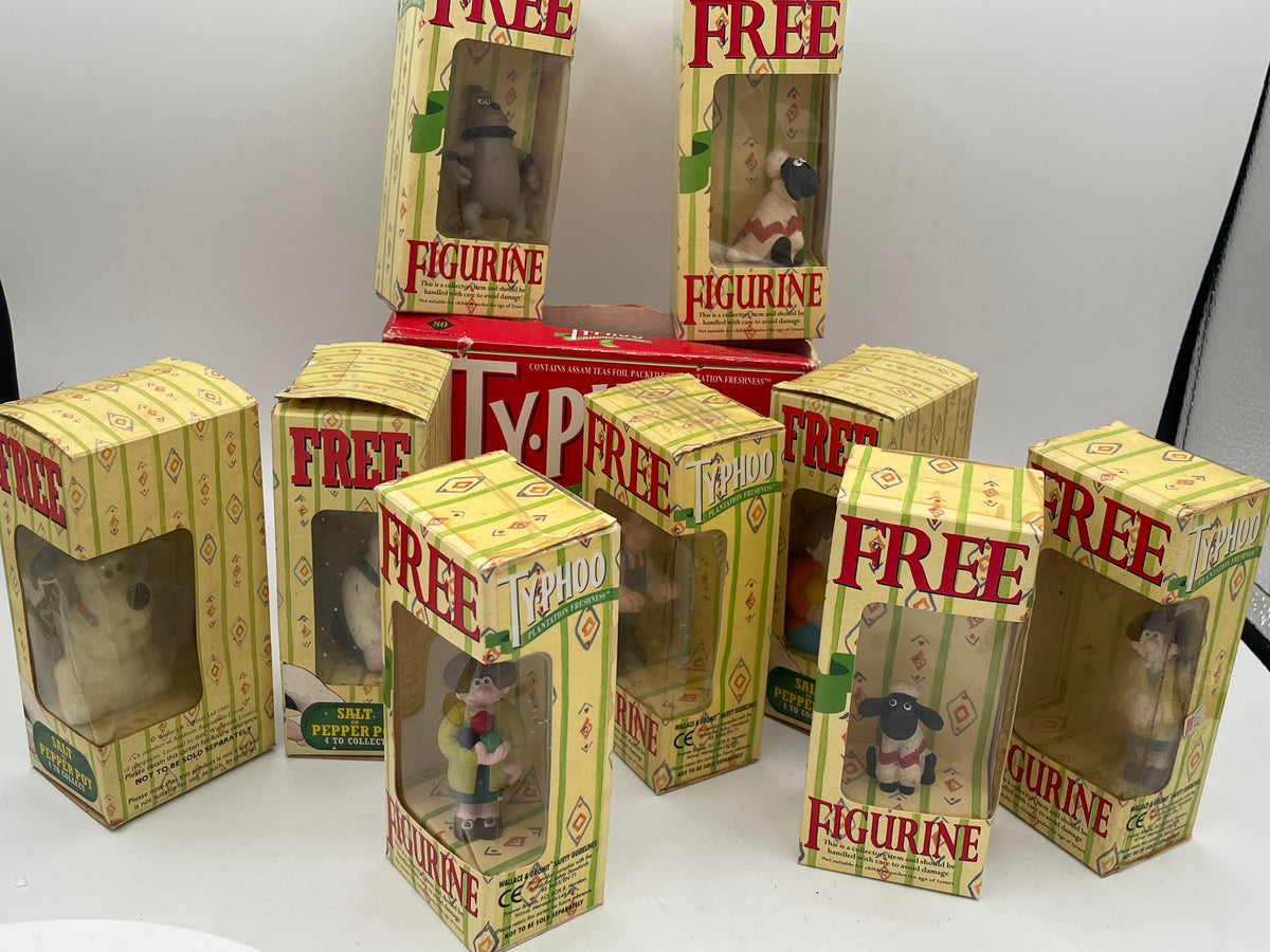 Wallace & Gromit Typhoo Tea Promotional Figurine & Salt/Pepper Pot Collection | Boxed Set