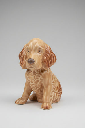 Cocker Spaniel figurine by Sylvac - model 18 sitting and fawn colour with a sheen finish 70's