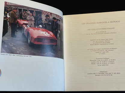 Official admission brochure for the Les Grandes Marques a Monaco 1991 celebrated auction