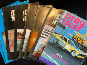 Eight original vintage National Drag Racer magazines from 1974