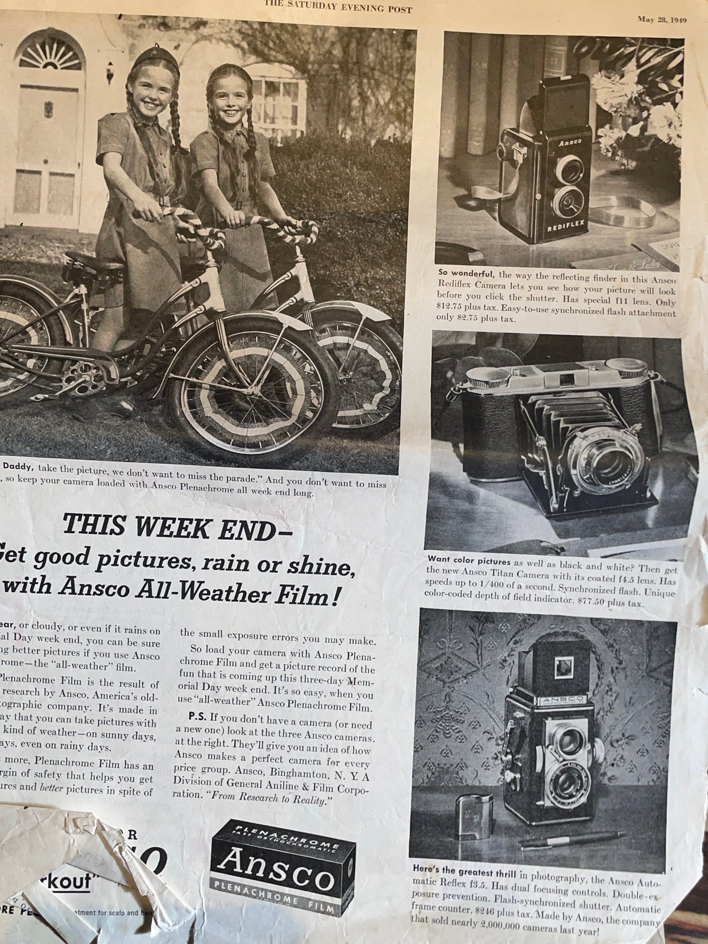 Automotive related advertising from 1949 newspapers