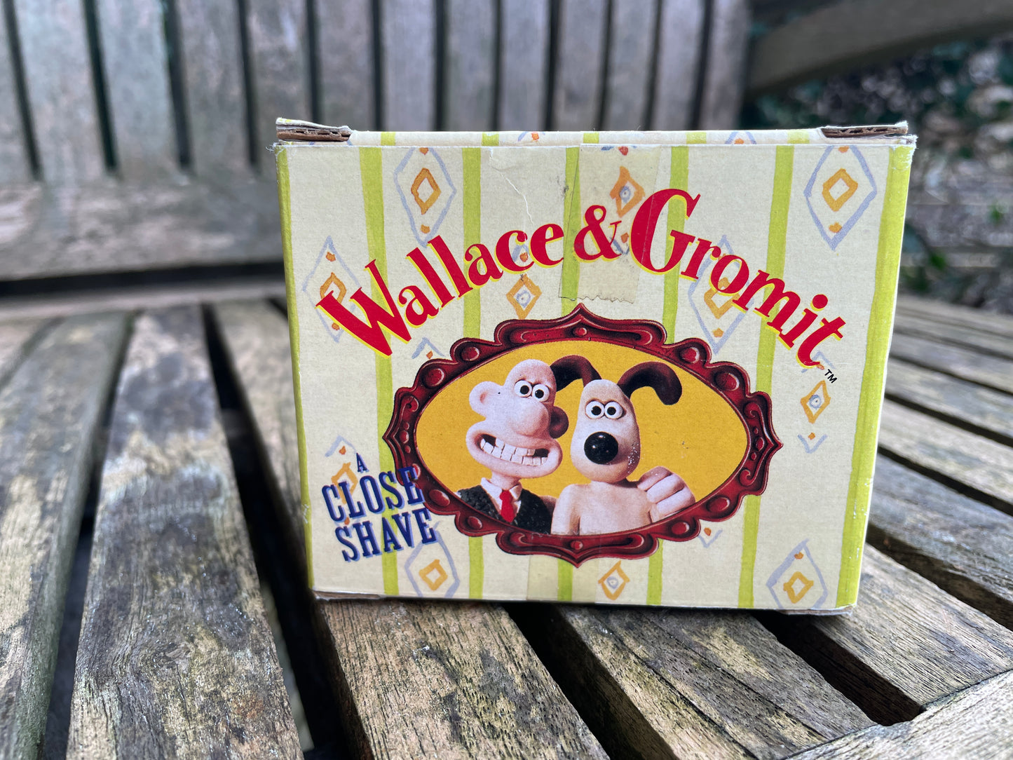 Original box of Wallace and Gromit character figures from A Close Shave c1995