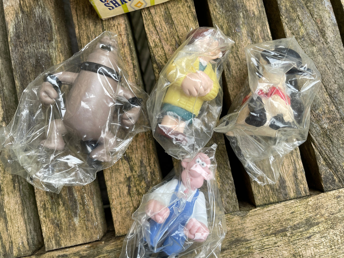 Original box of Wallace and Gromit character figures from A Close Shave c1995