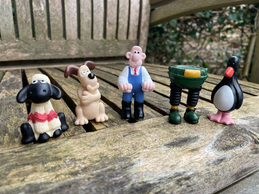 Wallace and Gromit figures - Feathers McGraw, Wrong Trousers, Shaun The Sheep