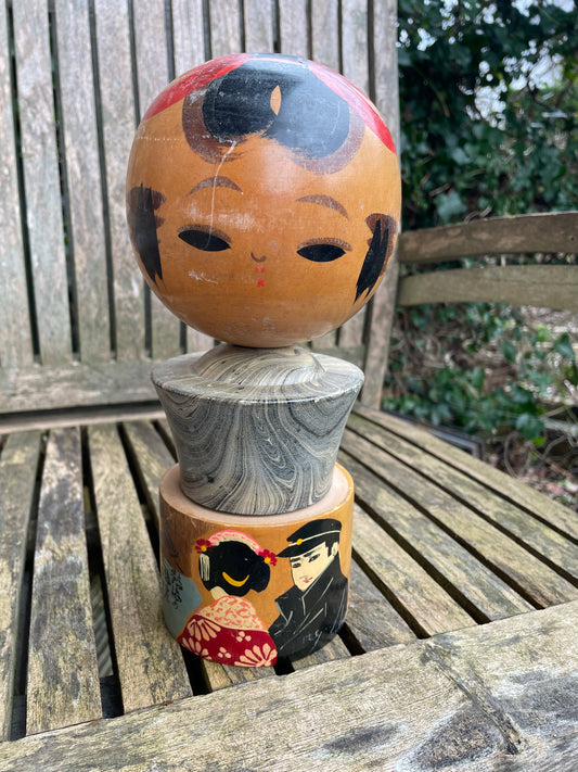 Original Japanese Kokeshi Doll measuring 26cm tall