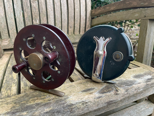 Vintage Fishing reels - English Paramount and a Bakelite example