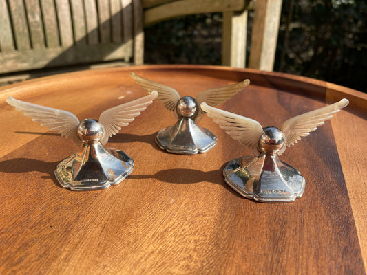 Rare Hallmarked Sterling Silver and Mother of Pearl Knife Rests by James Dixon and Sons